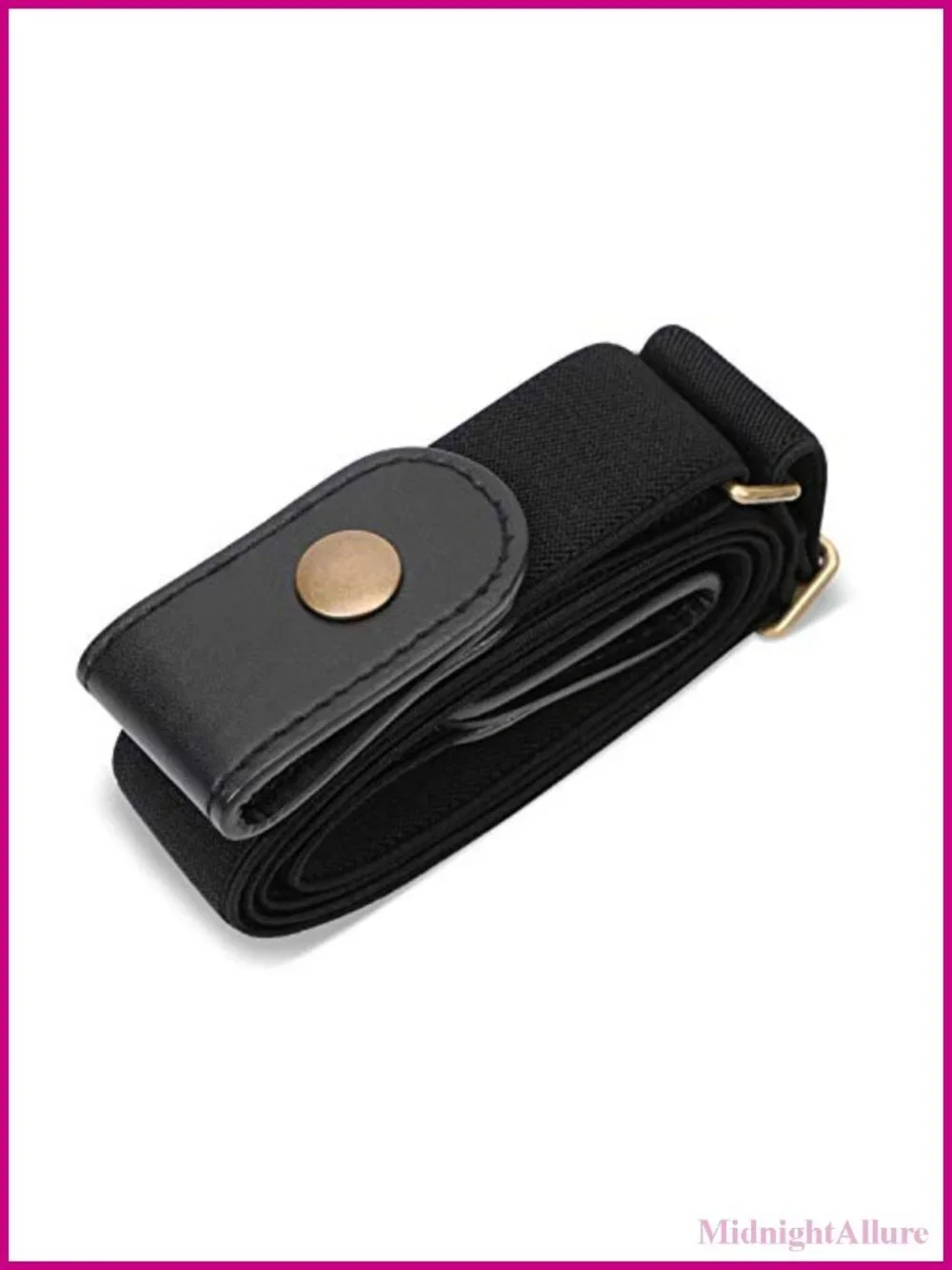 No Buckle Elastic Stretch Belt Snap Closure Invisible Comfort